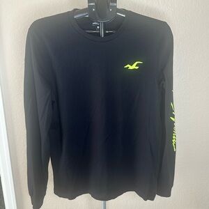 Men’s Hollister Long Sleeve Black T-Shirt Size Medium